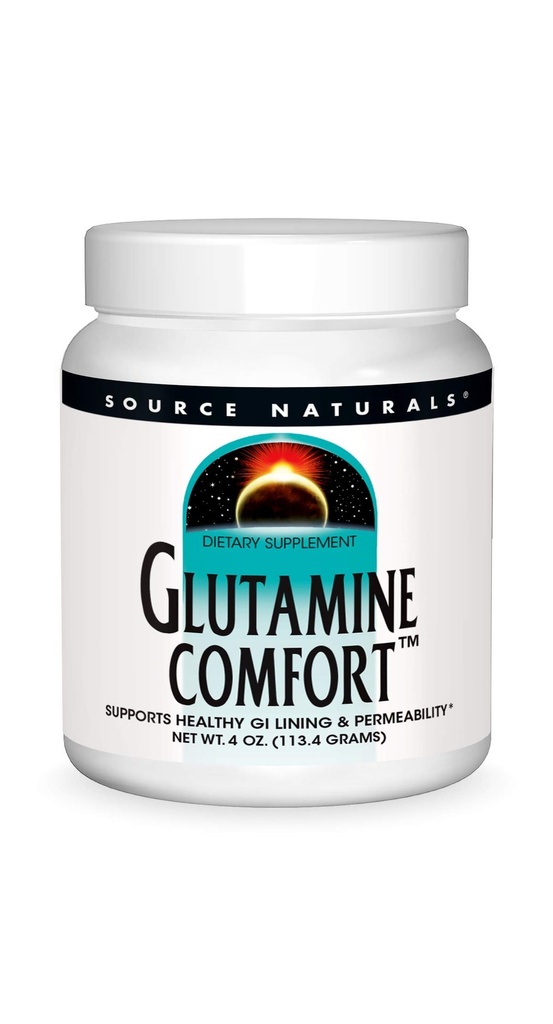 Source Naturals Glutamine Comfort, 건강한 GI Lining 및 Permeability*, 4개의 Ounce 분말을 지원합니다