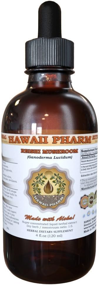 Reishi 액체 추출물 - 황제, 유기 Reishi 버섯 (Ganoderma Lucidum) Tincture, 초본 보충, 하와이 제약, 미국에서 만든 2 fl.oz