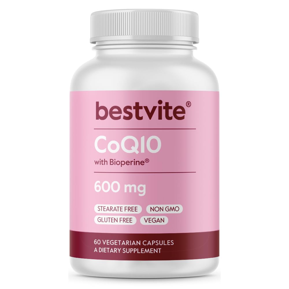 Bioperine (60 채식 캡슐) 천연 발효 캡슐 캡슐 당 Coenzyme CoQ10 600mg - 이산화 티타늄 없음 - 필러 없음 - Stearates 없음 - 글루텐 없음 - 비 GMO