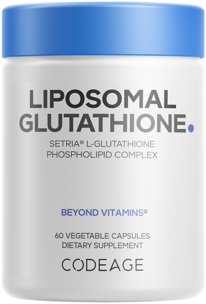 Codeage Liposomal 글루타티온 보충교재 - 순수한 감소된 Setria L 글루타티온, Liposomal 납품, Phospholipid Complex - 캡슐에 넣은 글루타티온 분말 알약 - 채식주의자, 비 GMO - 60의 캡슐