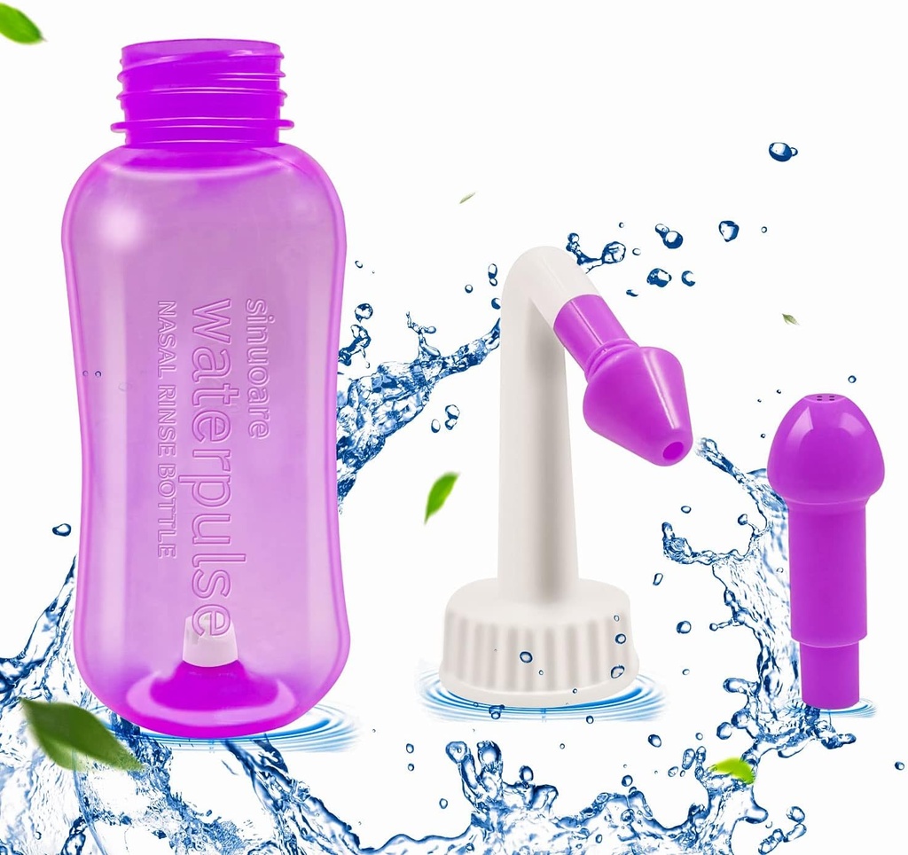 Nasal 세척 병, Abnaok Sinus Rinse 및 Nasal 관개 Nasal 세척 병 남비 장치 Nasal 관개 성인 & Kid를 위해 완전히