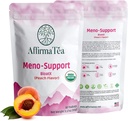 Meno 지원 BloatX 유기 망투명 기복: 균형 & 지원 뜨거운 섬광, 호르몬, 계류 그네, 밤 땀, & Bloating W/Black Cohosh, 빨간 연인 & Dong Quai. 천연 복숭아 맛.