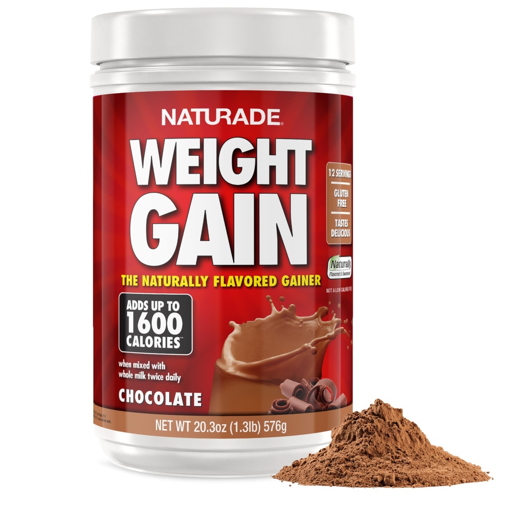 Naturade - 모든 자연 체중 증가 음료 혼합 - 글루텐 무료, 맛있는 맛, 서빙 당 1600 칼로리 - 대량 게인 w / 탄수화물 및 단백질 - 초콜릿, 20.3 오닉스 (12 서빙).