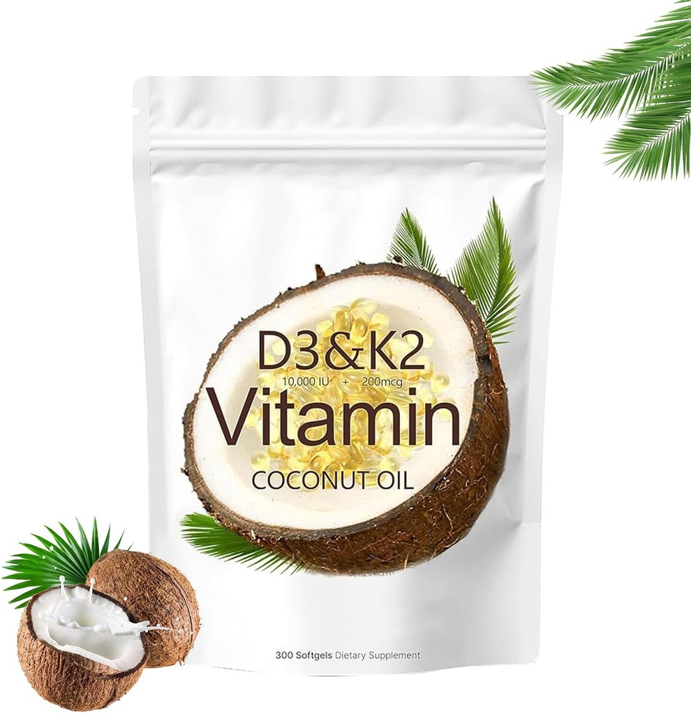 비타민 D3 K2 보충교재 Softgels, 10000 IU D3 + 200 mcg K2, 비 GMO, 글루텐 자유로운, 콩 자유로운, 300 조사