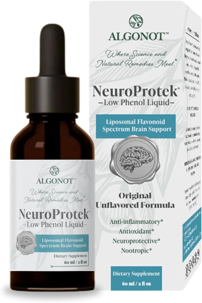 NeuroProtek 낮은 Phenol 액체 - 난초 - 60 서빙, 급속한 흡수를 위한 유일한 luteolin 액체 정립. 올리브 Pomace Oil의 Luteolin 및 기타 Flavonoids의 독점 특허 조합