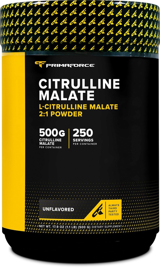 PrimaForce L-Citrulline 말레이트 분말, 불연, 500 그램 - Vegan, 비 GMO