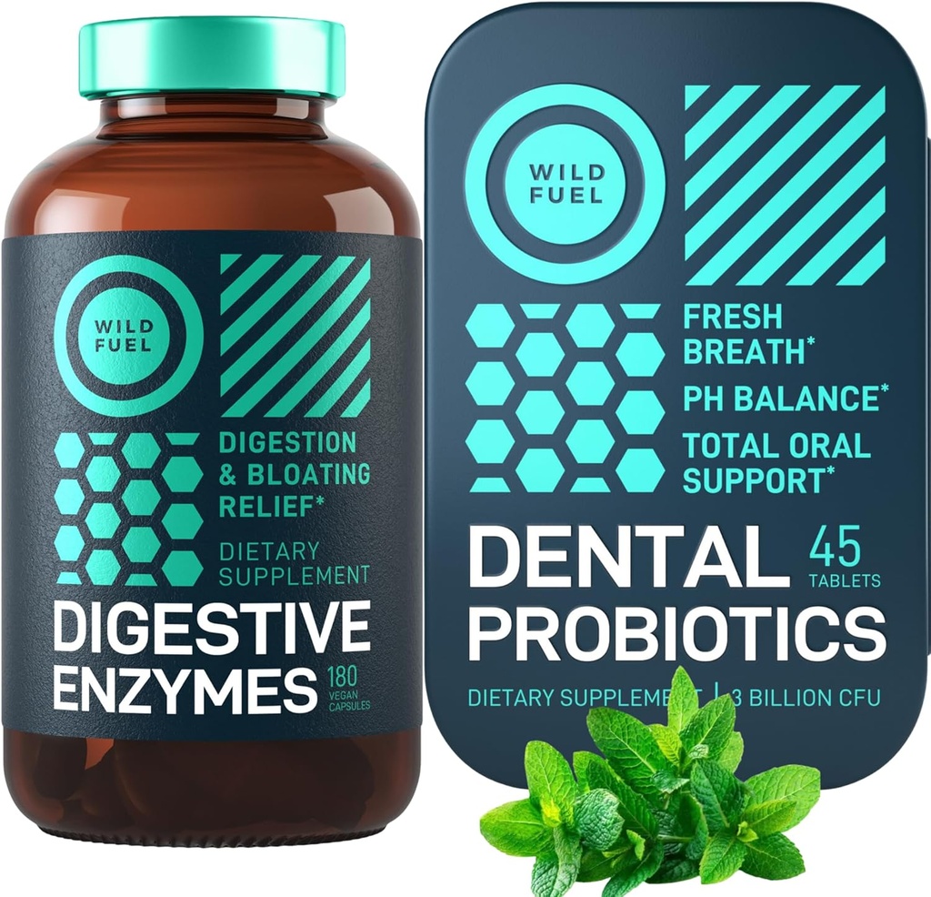 WILD FUEL Probiotic 및 Prebiotic 치과 및 소화 건강 번들