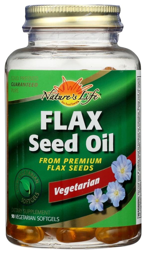 자연의 생활 100 % 채식 Flax 씨 오일 Softgels | 90-Count