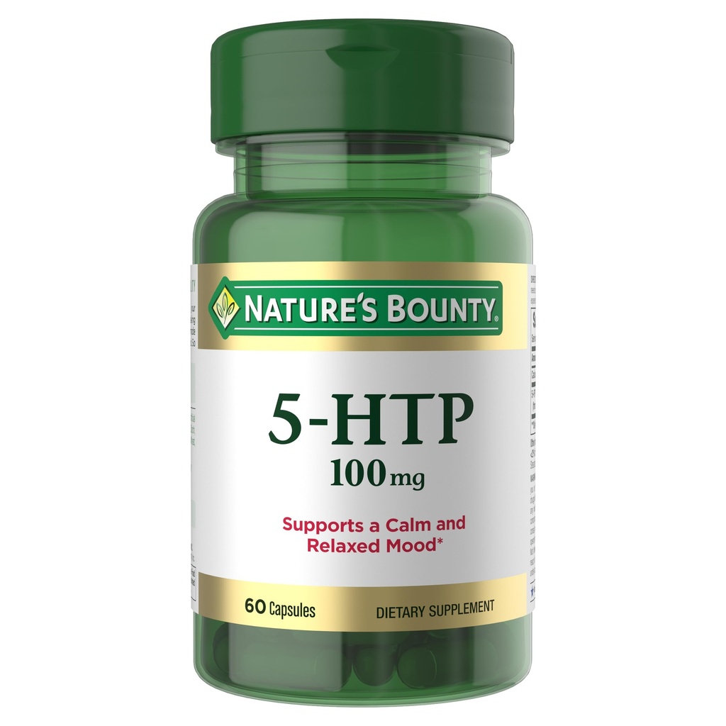 Nature 's Bounty 5-HTP 알약과 다이어트 보충, Calm과 Relaxed Mood, 100mg, 60 캡슐 지원