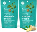 UpSpring Stomach Settle Drops for Occasional Nausea Relief, Upset Stomach and Motion Sickness with Ginger, Lemon, Spearmint and B6, 민트 맛 드롭, 56ct (패킹 2)