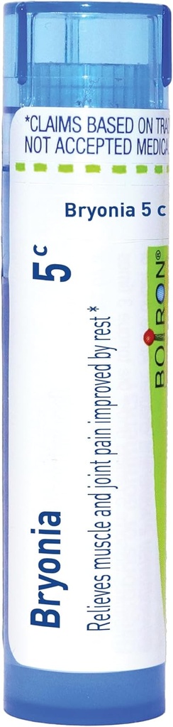 근육 및 관절 통증을위한 Boiron Bryonia 5C Homeopathic 의학 - 80 펠릿