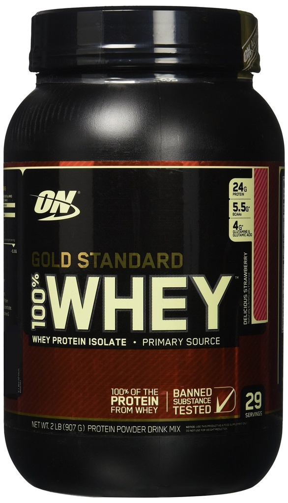 최적 영양 골드 표준 Whey 맛있는 딸기 - 2.07 파운드