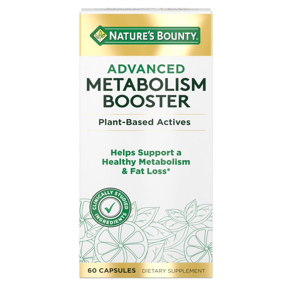 Nature 's Bounty Advanced Metabolism Booster, 건강한 대사 및 지방 손실, 60 캡슐 지원
