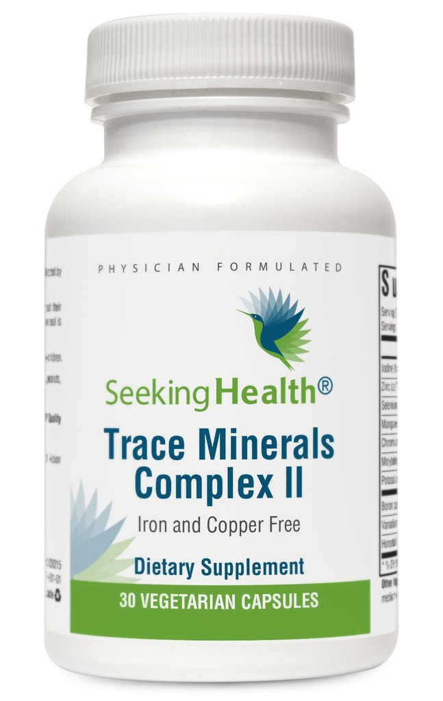 Seeking Health Trace Minerals Complex II - 아연 및 셀레늄을 가진 면역 건강 & 두뇌 건강 보충교재 - 구리와 철 자유로운 공식 - 에너지, 피부 & 머리 지원 보충교재 - 30의 캡슐