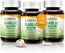 Lovita 무취 마늘 캡슐, 5000mg 신선한 마늘 동등한, 1.25% Allicin 추출물, 지원 심장, 혈압, 콜레스테롤 & 면역 체계, 비 GMO, 글루텐 자유로운, 180 Vegan 캡슐