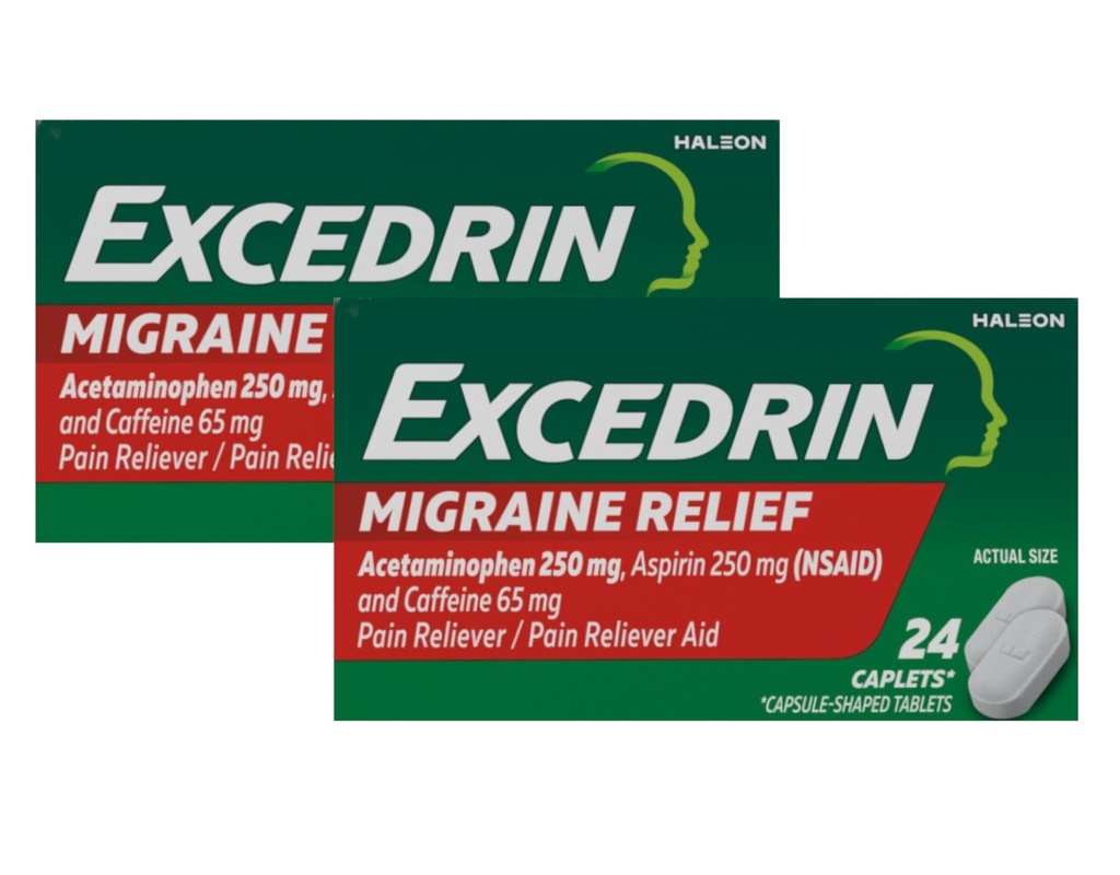 Excedrin 편두통 고통 Reliever 모자, 24의 조사 (2의 포장)