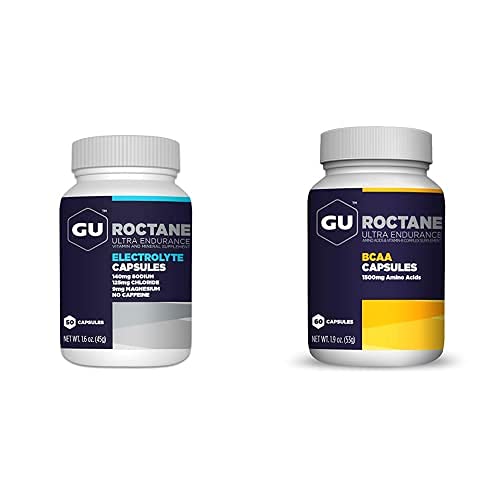 GU 에너지 Roctane 매우 내구력 다양성 팩; 비타민 B 캡슐, 2개의 병 (110 합계)를 가진 전해질 캡슐과 BCAA 분지 사슬 아미노산