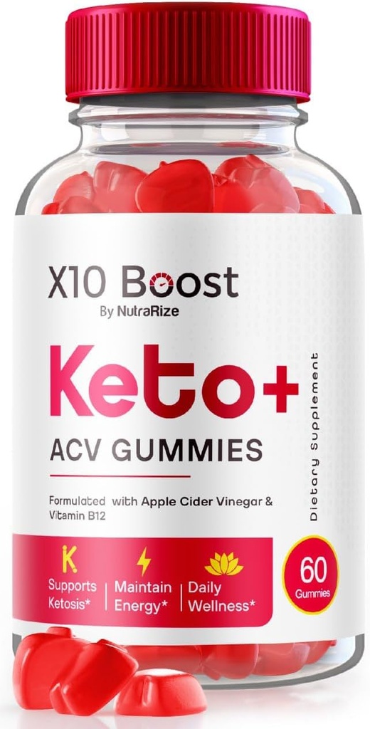 NutraRize X10 Boost Keto + ACV Gummies 고급 체중 감소, 리뷰 (60 Gummies)