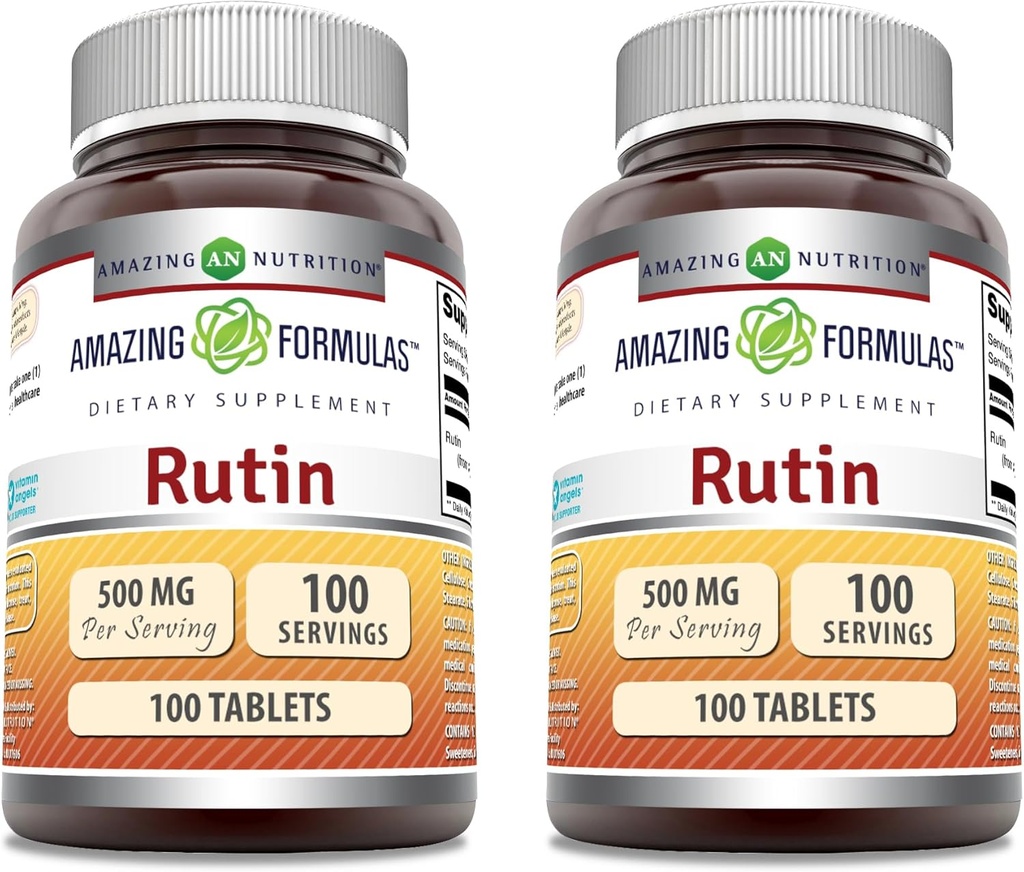 Amazing Formulas Rutin Supplement | 500 Mg | 정제 | Non-GMO | 글루텐 프리 | 미국제 (2 팩 | 100개)