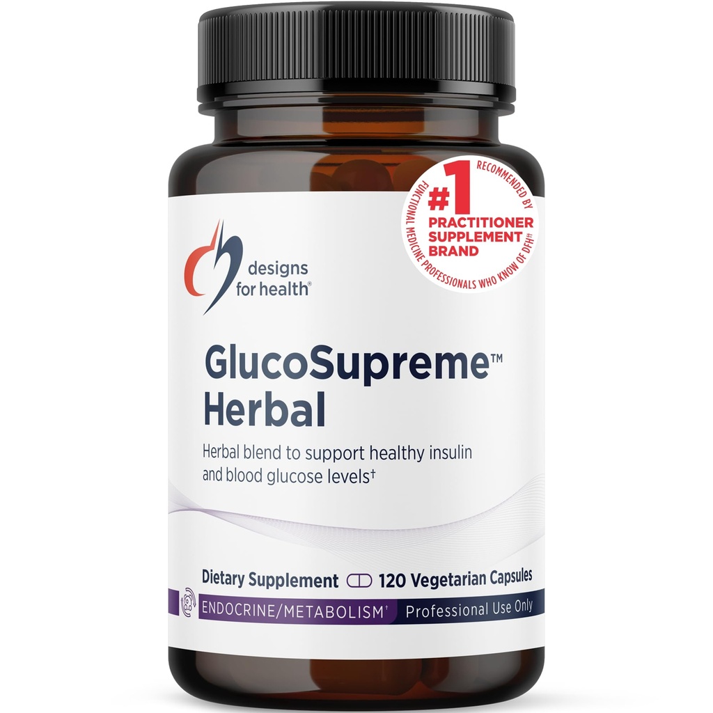 건강 GlucoSupreme 초본 보충교재를 위한 디자인 - Berberine HCl, Banaba, Ginseng + Cinnamon 추출물 - Vegan, 비 GMO 보충교재 (120의 캡슐)