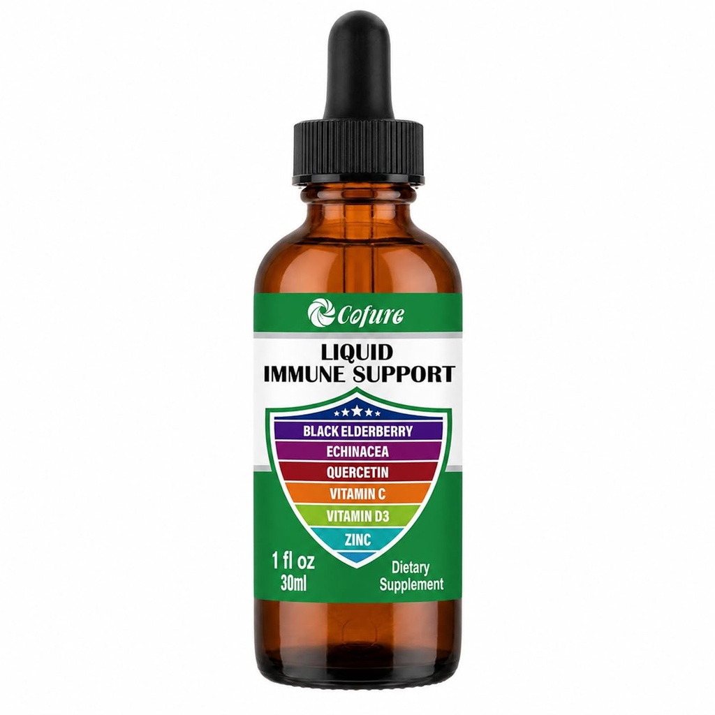 아연 Quercetin 비타민 C D3 유기 Echinacea Elderberry를 가진 액체 면역성 지원, 성인 Vegan, 비 GMO, 글루텐을 위한 면역성 방어 하락 보충교재 - 1개 Fl Oz