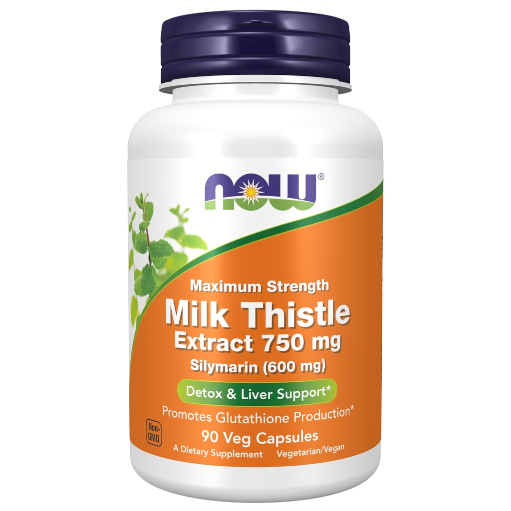 지금 음식 우유 이틀 추출물 750 mg Silymarin (600 mg), 최대 힘 - 90 Veg 캡슐