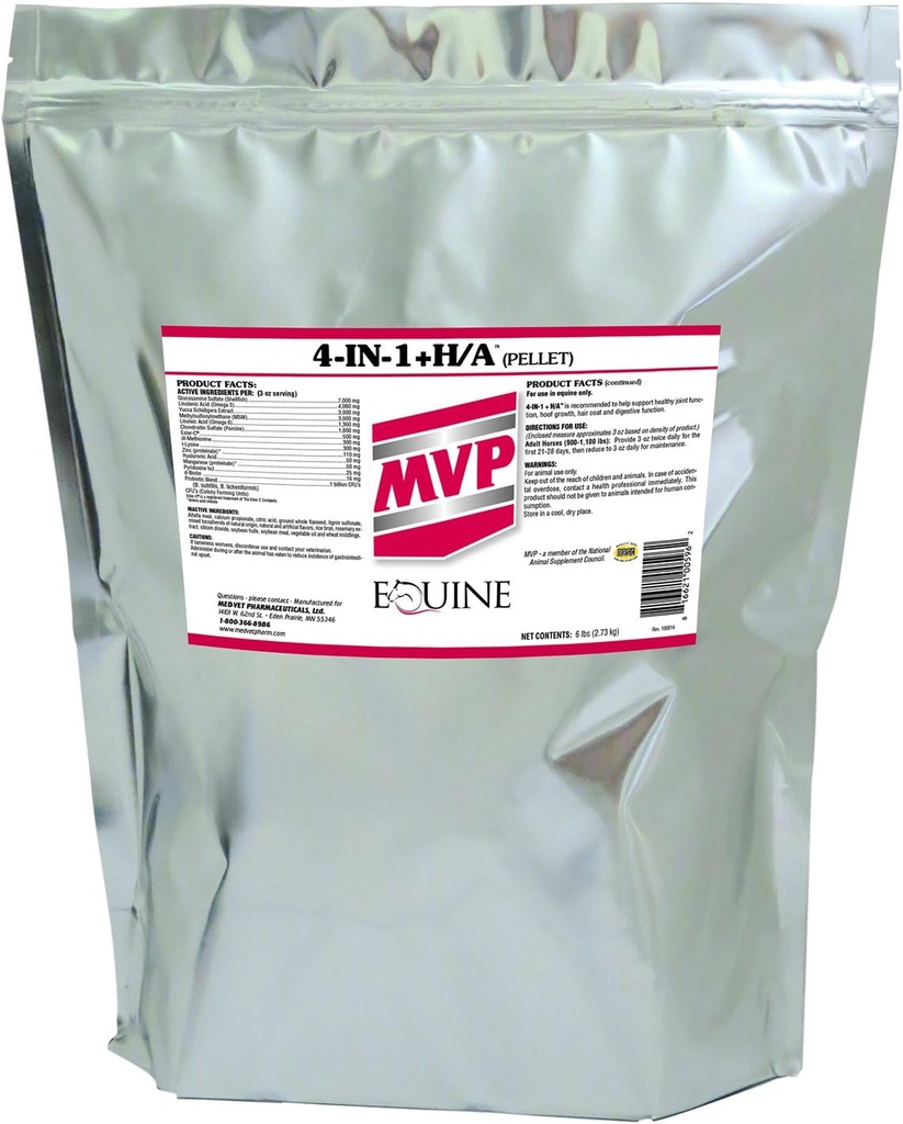 MVP 4-in-1 +H/A (6 lb) 합동, 머리, Hoof & 말을 위한 소화 지원