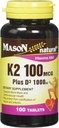 Mason 자연적인 비타민 K2 100 mcg 플러스 D3 1000 IU 정제 3의 총 300의 정제의 병 팩 당 100 조사