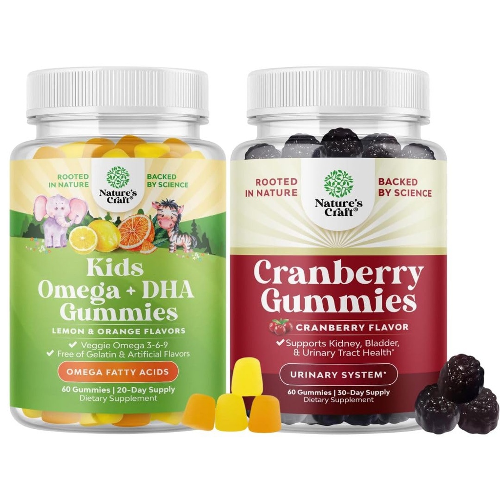 식물의 묶음은 여성과 남성을 위한 아이와 자연적인 크랜베리 Gummies를 위한 Omega 3 Gummies를 기초를 두었습니다 - 시각 Immunity와 초점 지원을 위해 - Urinary Tract 건강 Kidney 지원 방광 및 면제를 위해