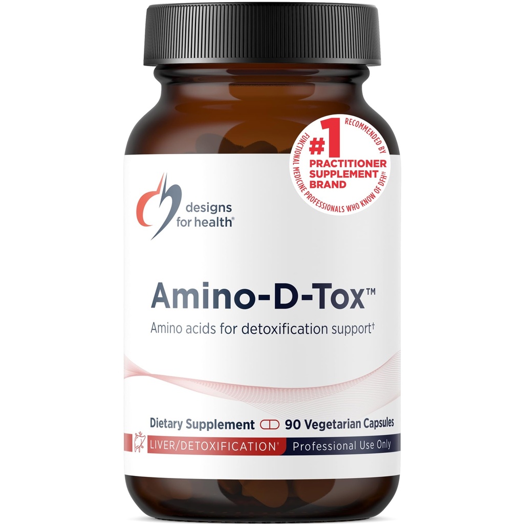 건강 Amino-D-Tox에 대한 설계 - Amino Acid Detox + Liver Cleanse 지원 - 글리신, 칼슘 D Glucarate, NAC + More - Non-GMO (90 캡슐)와 보충 혼합