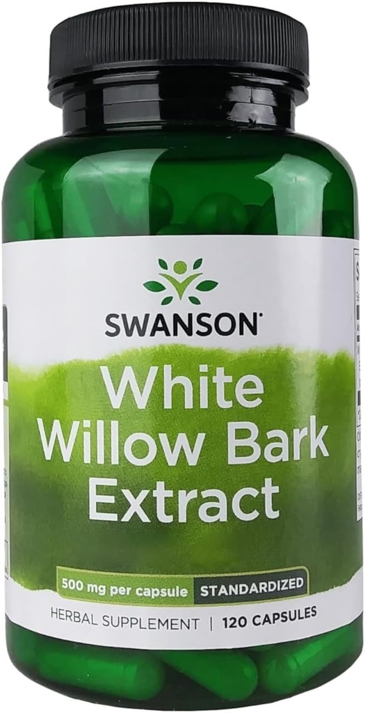 Swanson White Willow Bark Extract - 공동 지원 및 근육 완화 촉진 - 15 % Salicin - Stomach Irritation없이 자연 보충 - (120 캡슐, 500mg 각각)