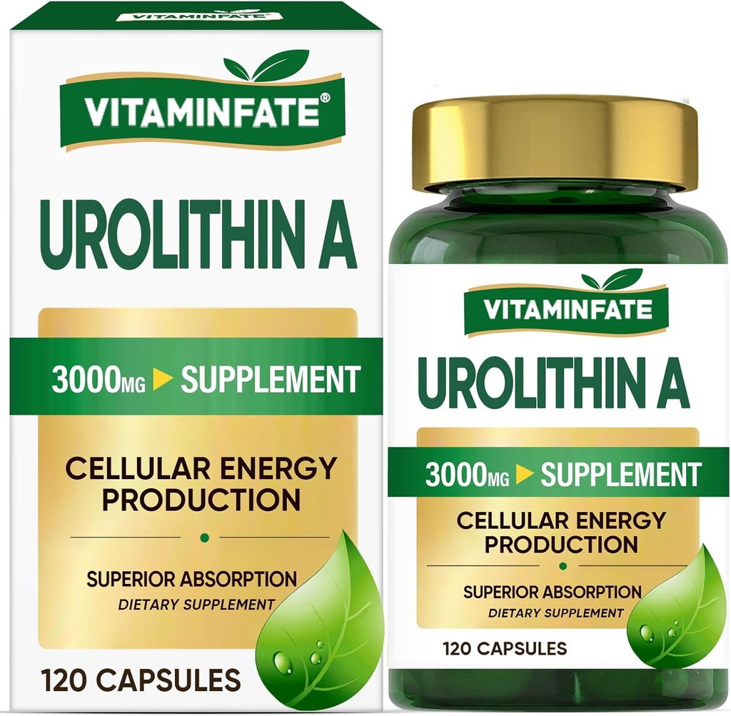 3000 MG Urolithin 보충 - 120의 캡슐은 산화 방지제, 강화된 건강한 시효, Mitochondrial, 남자 & 여자를 위한 세포 수선을 지원합니다