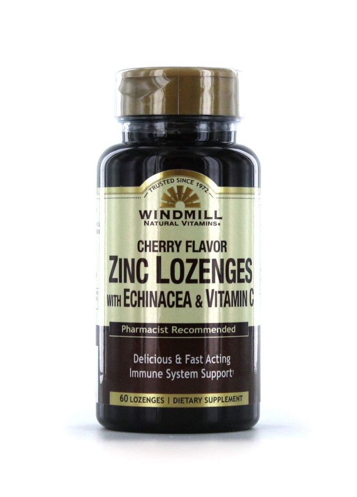 Echinacea & 비타민 C를 가진 방아쇠 비타민 아연 Lozenges - 체리 풍미, 60 Lozenges, 60의 서빙, 60 조사