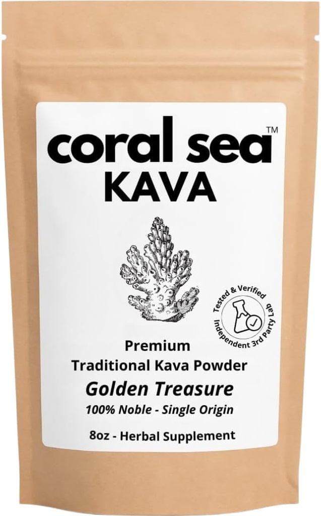 Kava 분말 Noble Kava Kava 뿌리 음료 바누아투 전통적인 Grind 차 Calming 상승 균형 강한 자연적인 쓴 맛 황금 보물 8oz