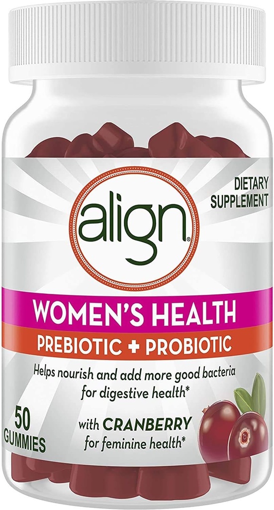 Align 여자의 Prebiotic Probiotic 보충교재 Gummies, 크랜베리 50 Ct