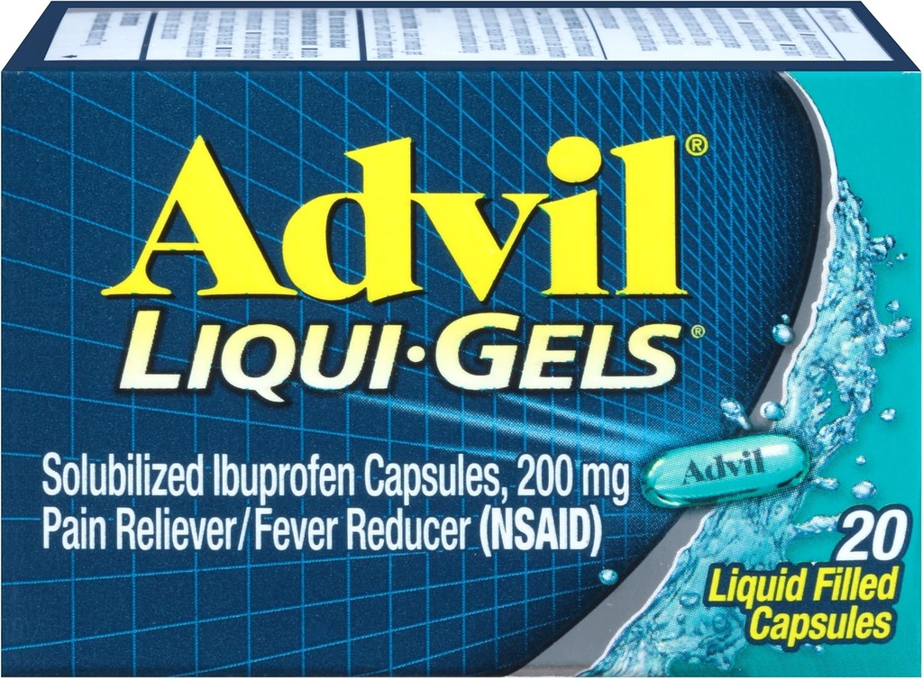 Advil 고통 Reliever/Fever 흡진기 Liqui-Gels 200mg - 20 ct의 3 팩