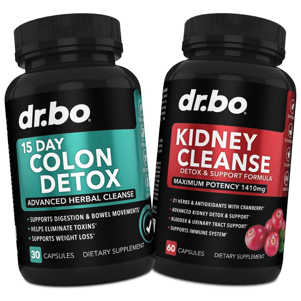 Colon & Kidney Cleanse Detox Support Supplement - 15 Day Intestinal Cleanse Pills & Probiotic for Bloating & Daily Bowel Movement Flush - 지원 Kidney, Bladder & Urinary Tract 건강 지원