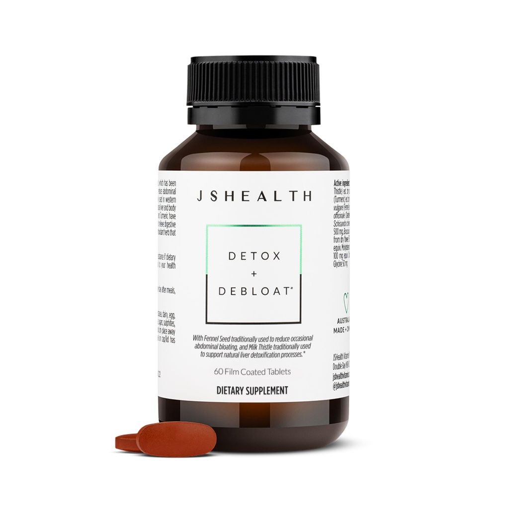 JSHealth Vitamins Detox and Debloat Liver Health Formula | Liver Detox Pills | 우유 이틀, 심황, 펜넬과의 분리식| Liver Cleanse Supplement (60 정제)