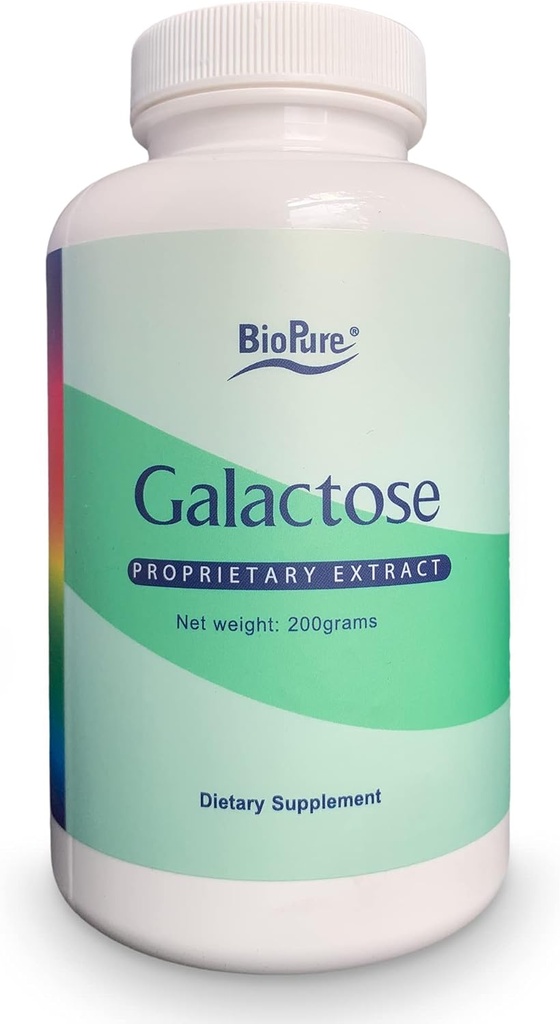 BioPure Galactose – 중요한 생물학적 프로세스, Proper Cell Development, Energy Production, Immunity & Kidney Health - 200g를 지원하는 필수 천연 설탕 단당 규정식 보충교재