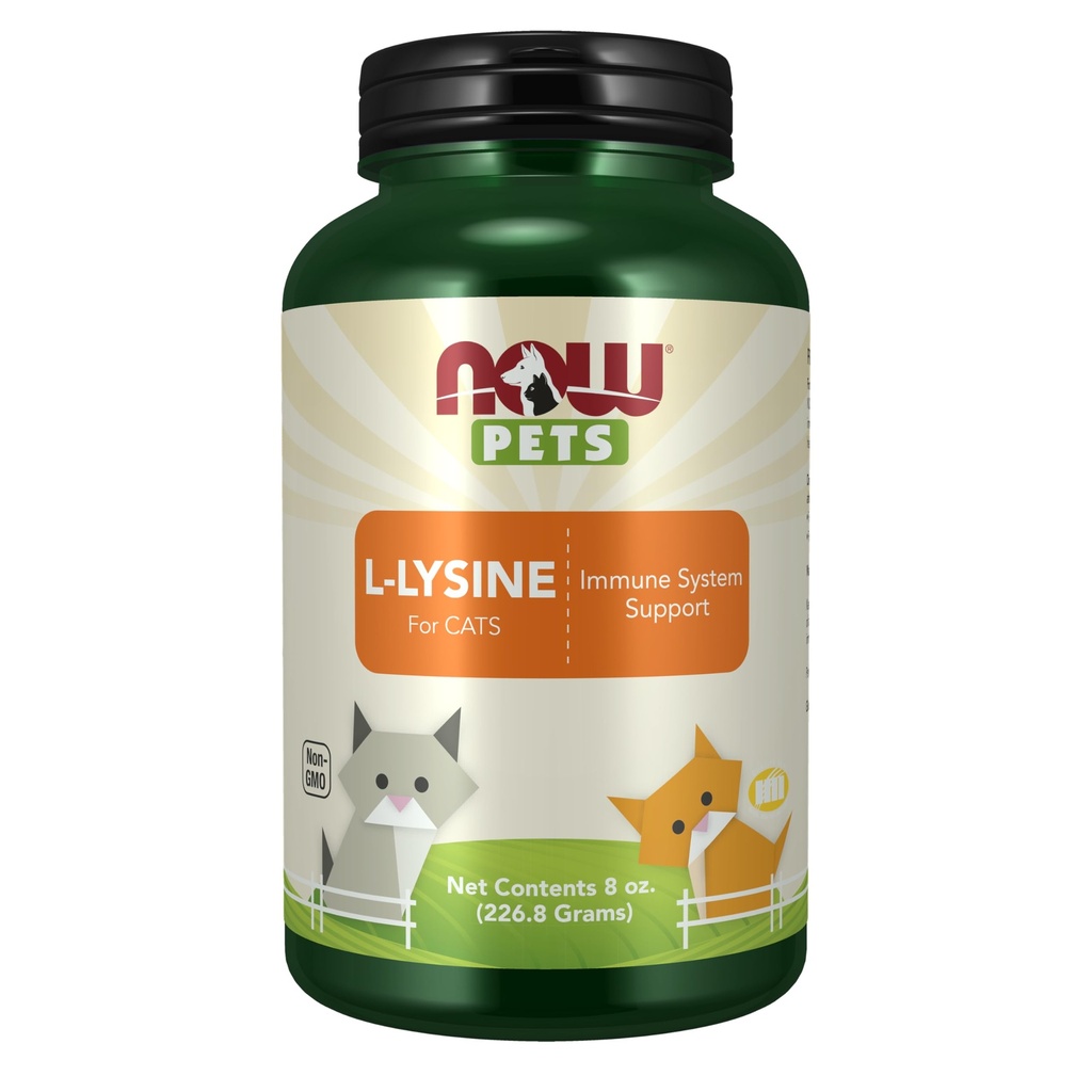 NOW 애완 동물 건강, L-Lysine 보충, 분말, 고양이, NASC 인증, 8-Ounce에 대 한 공식화