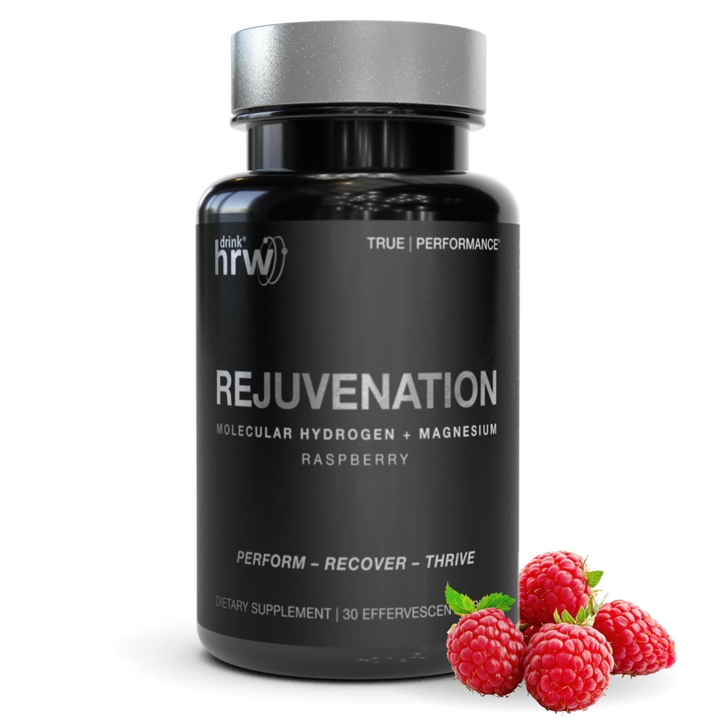 DRINK HRW 회춘 분자 수소 물 정제: 12 ppm H2 - 수소 & 마그네슘 보충교재, 지원 에너지 생산, 회복, Cognitive 건강. 공인 스포츠 (Raspberry 30ct)
