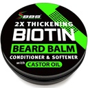 Biotin Beard Balm for Men - Beard 및 Mustache를위한 2X 두껍게 - Castor Oil & Meadowfoam와 유기 머스시 왁스 - 얼굴 헤어 성장 Balm & Leave-In 컨디셔너