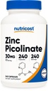 Nutricost 아연 Picolinate 30mg, 240 캡슐 - 글루텐 무료 및 비 GMO
