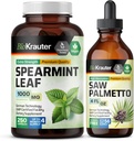 BIO KRAUTER Spearmint 250 캡슐 & 톱 팔로토 Tincture 4 Fl. Oz.