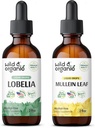 야생 & 유기 Lobelia Tincture 2 fl oz & Mullein Tincture2 fl oz