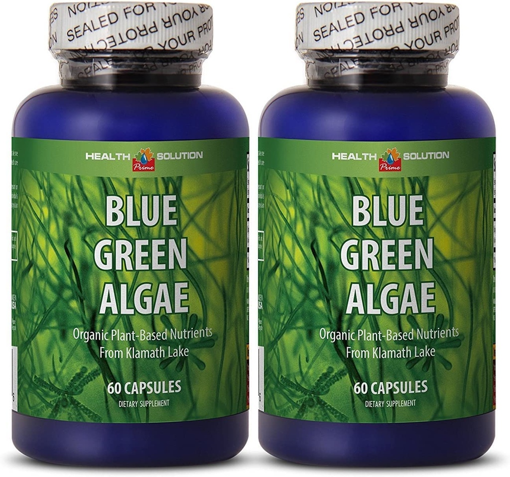 klamath blue green algae - Klamath Lake의 BLUE GREEN ALGAE 500MG - 산화 방지 영양 보충제, spirulina 알약 여분의 힘, 여성 면역 부스터를위한 에너지 약 - 2 Bot 120 캡슐
