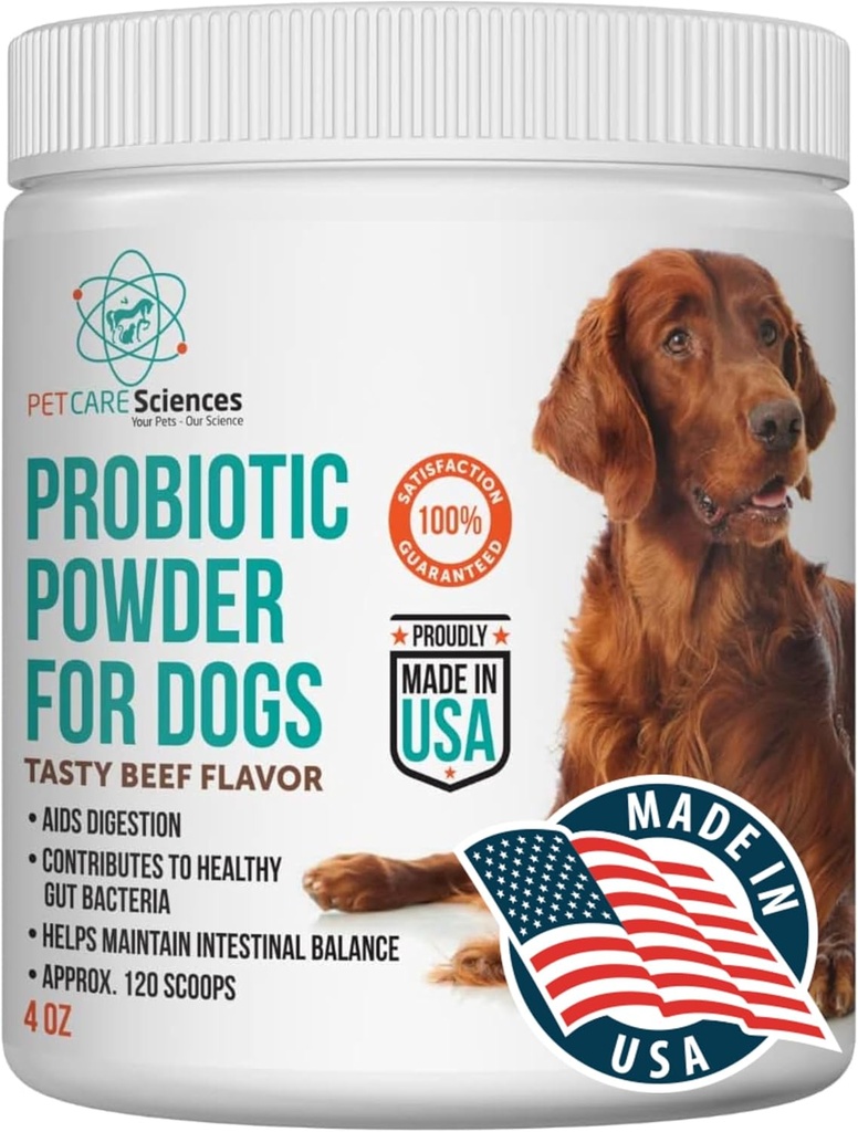 Dog Probiotic Powder의 약 120 인분 - Probiotics 및 Digestive Enzymes Supplement 및 Dog Digestive Support - 미국에서 만든