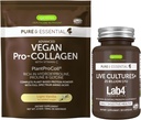 라이브 문화+ Lab4 Probiotics + Vegan Vanilla Collagen Protein Powder Vegan 번들, Igennus의 비 블로깅 프리 바이오 틱과 25 억 CFU 프로바이오틱스 완료