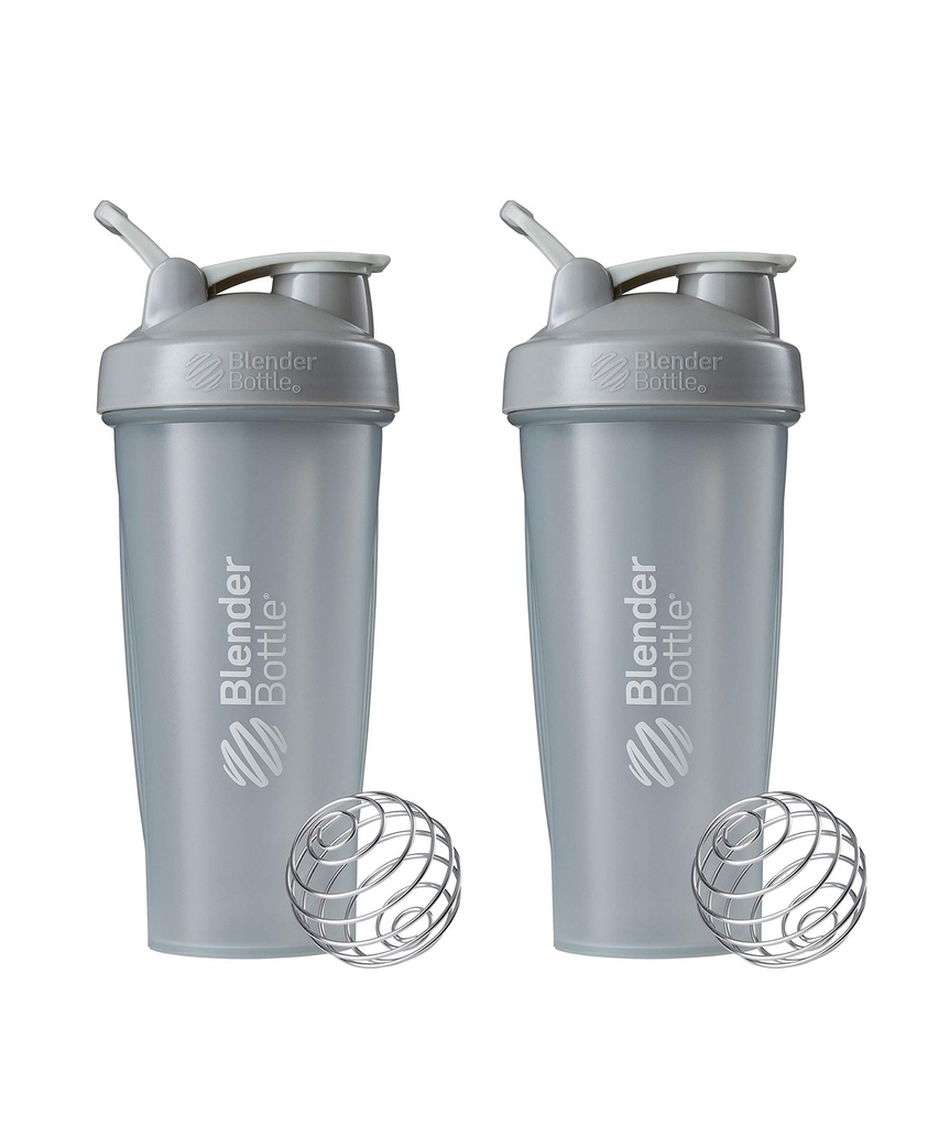 BlenderBottle Classic Shaker Bottle Perfect for Protein Shakes and Pre Workout, 28-Ounce (2 팩), Pebble Grey