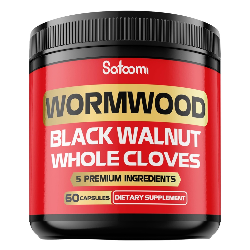 Satoomi 1 Wormwood 캡슐 보충교재에 대하여 5 - 까만 호두, 전체적인 Cloves, 심황 및 Berberine HCl에서 추출해 - 면역 체계 & 소화 건강 - 60의 캡슐